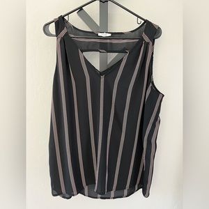 Black and pink striped tank top